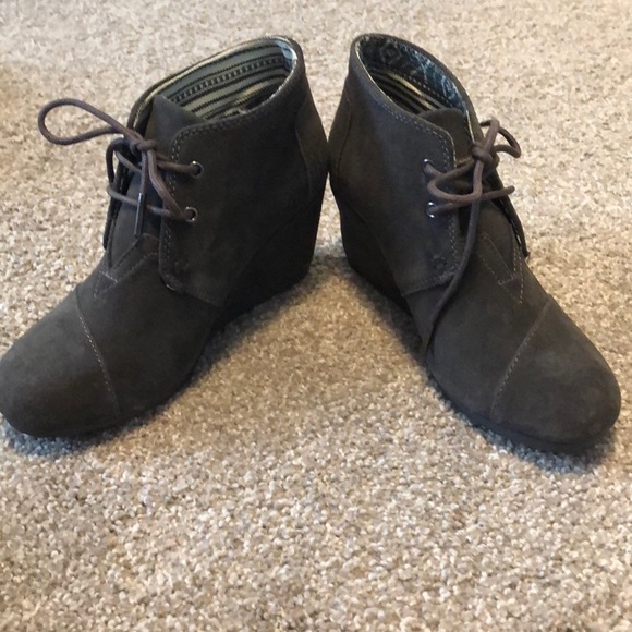TOMS Grey Wedge Bootie - Picture 8 of 8